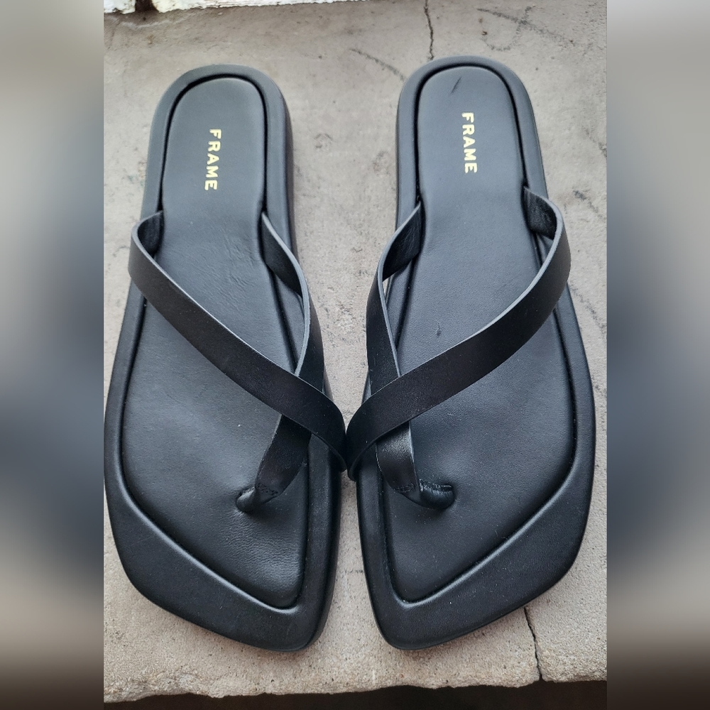 FRAME  Le Montauk crossover-strap leather sandals Size 36